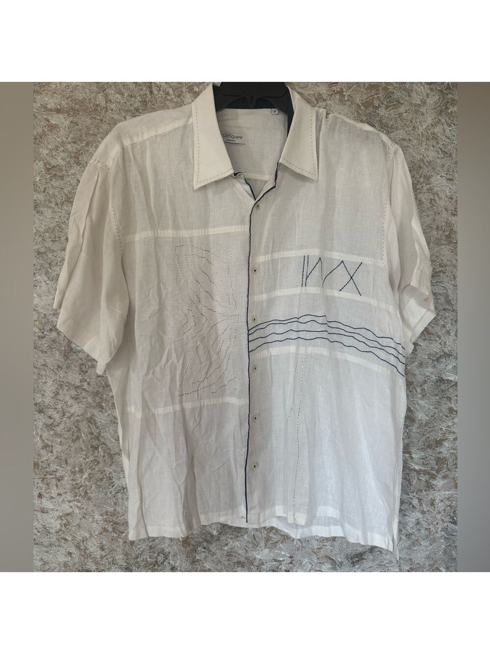 Cubavera White Linen Short Sleeve Shirt Italy